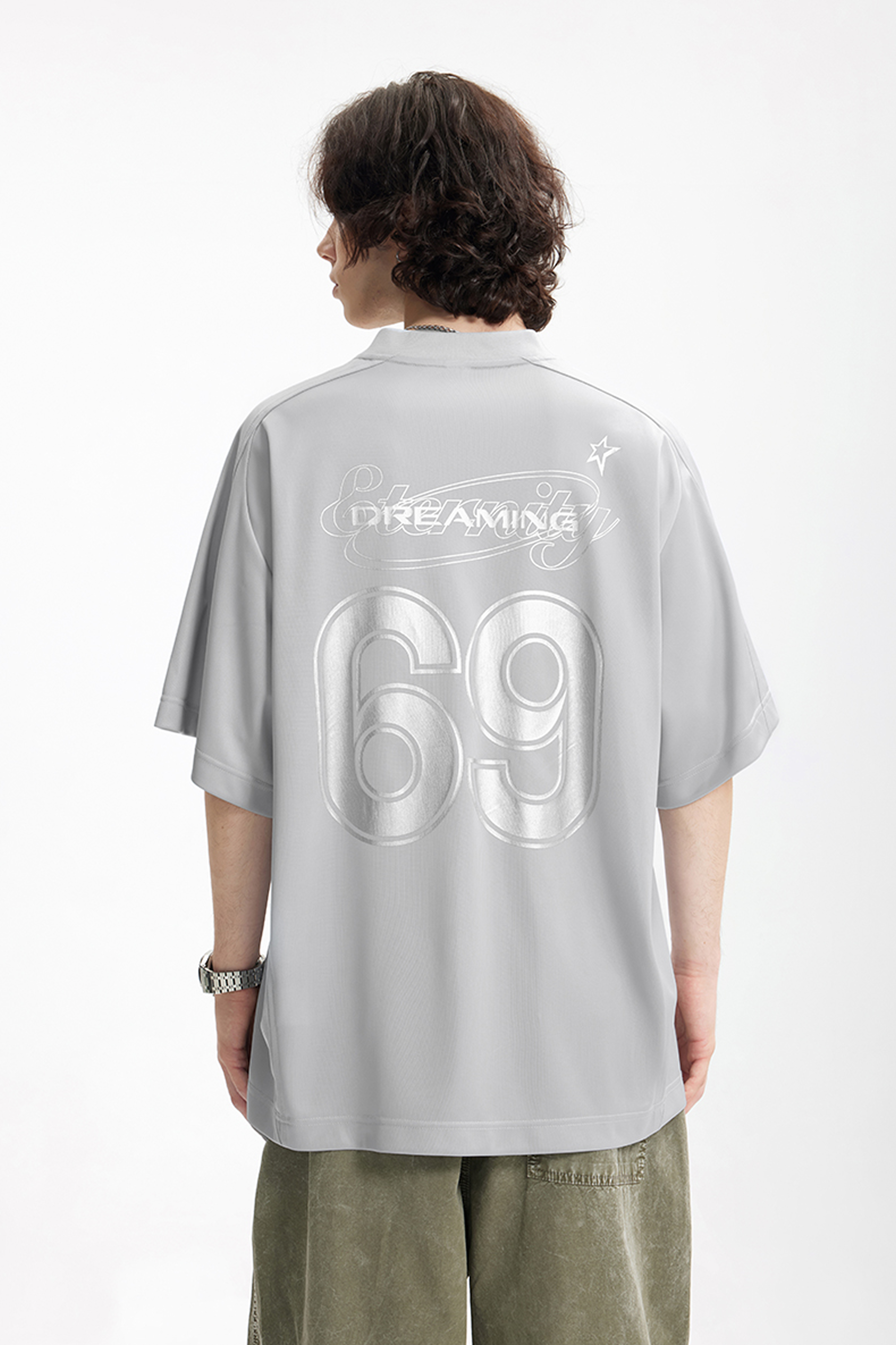 NOVA Silver Curve V-Neck Tee