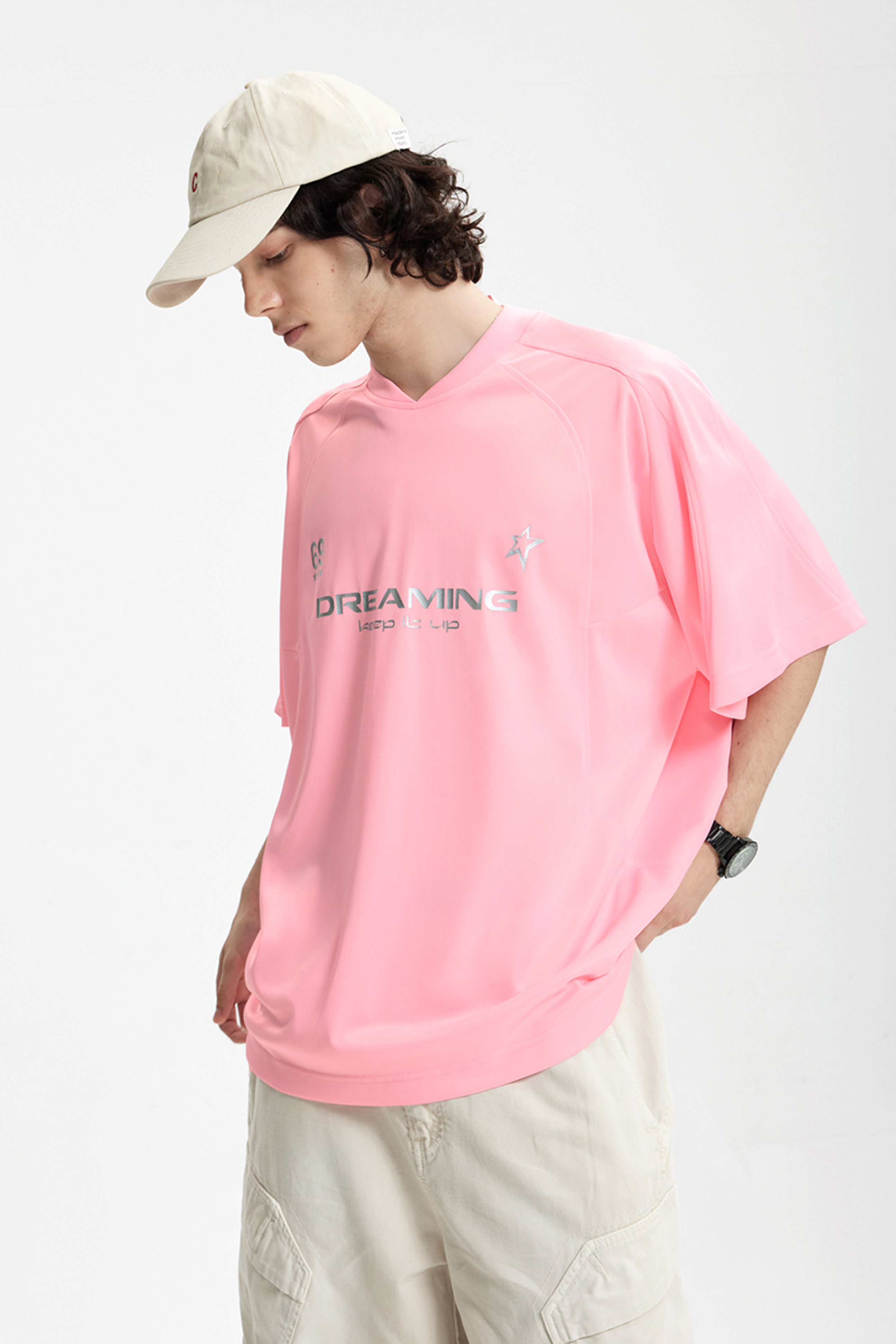 NOVA Silver Curve V-Neck Tee