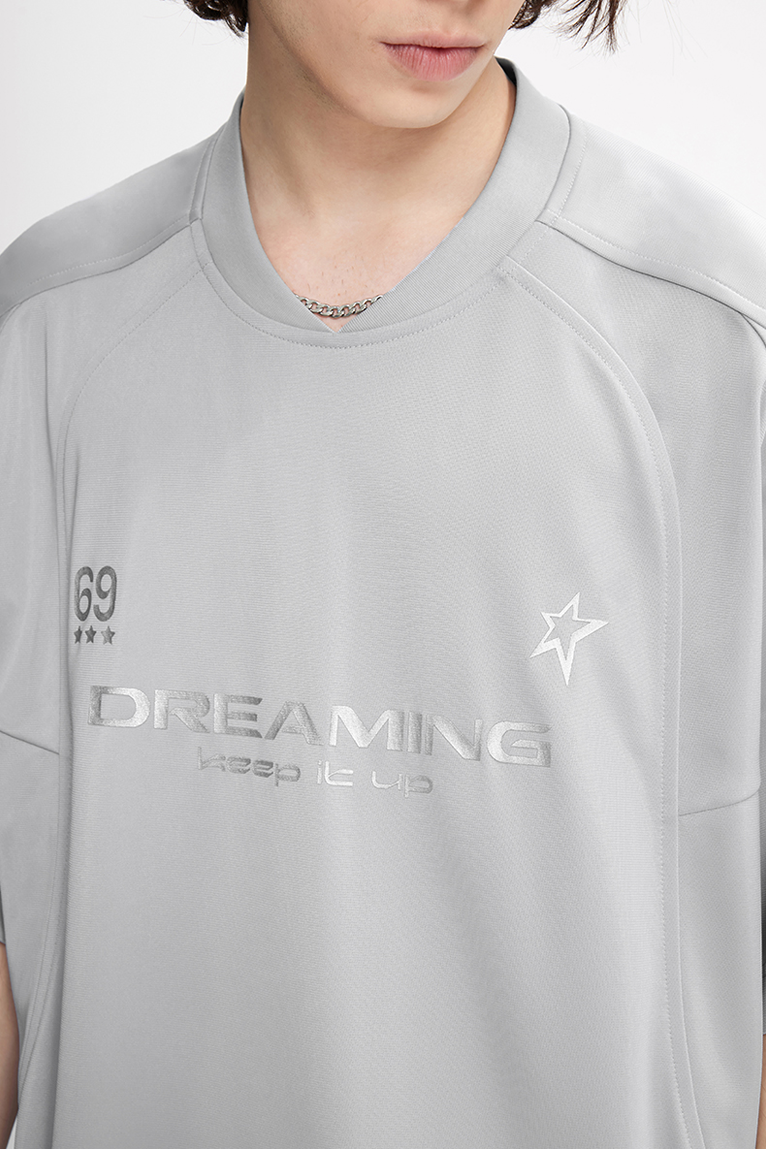 NOVA Silver Curve V-Neck Tee