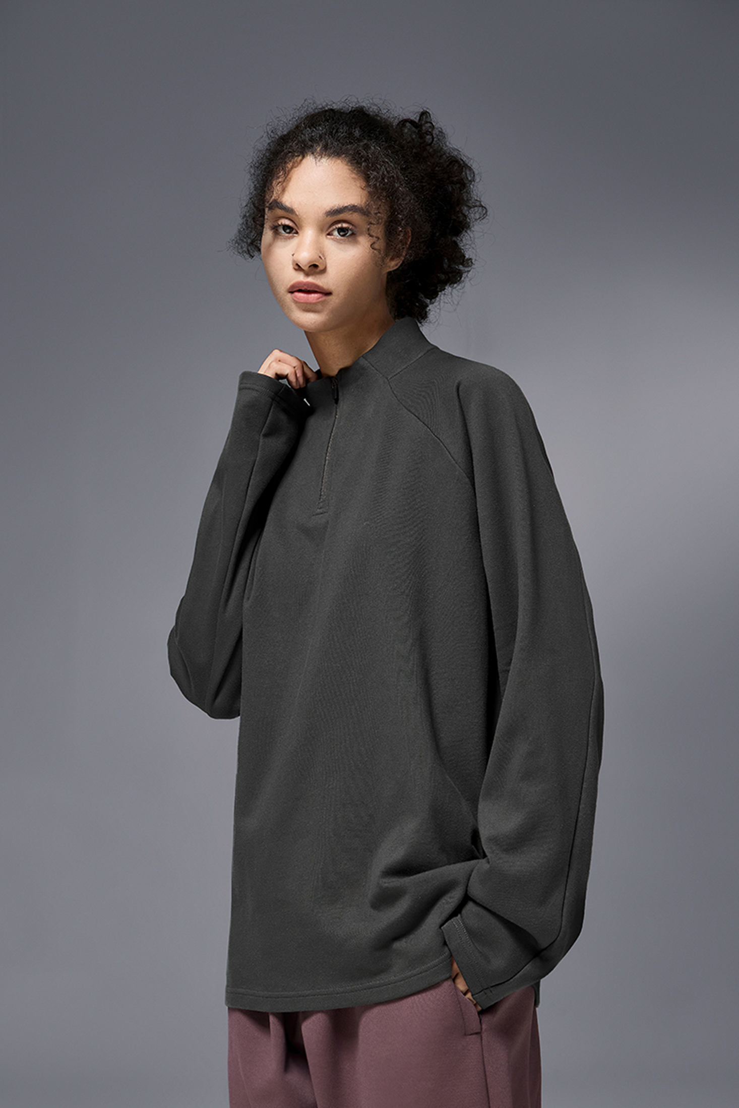 NEBULA Fleece Zip Base Long Sleeve Tee